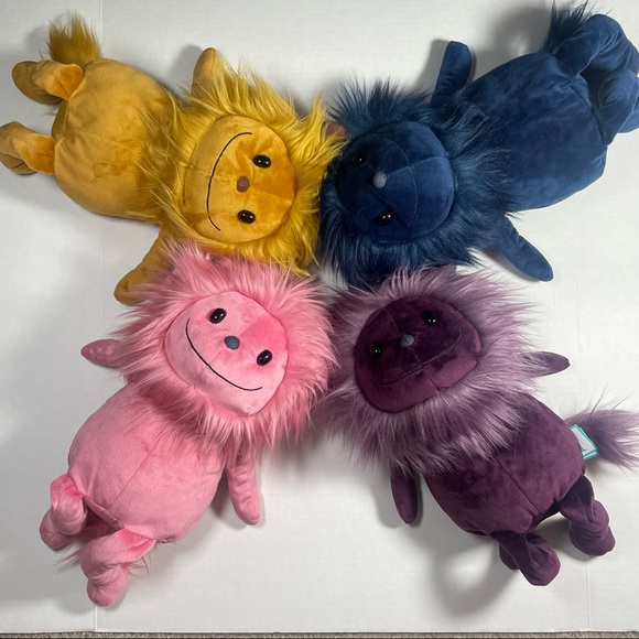 BNWT HTF Jellycat Monster Set of 4 JINX LUDA ZEKE GIBBLES, GREAT BASKET STUFFERS - Picture 2 of 16